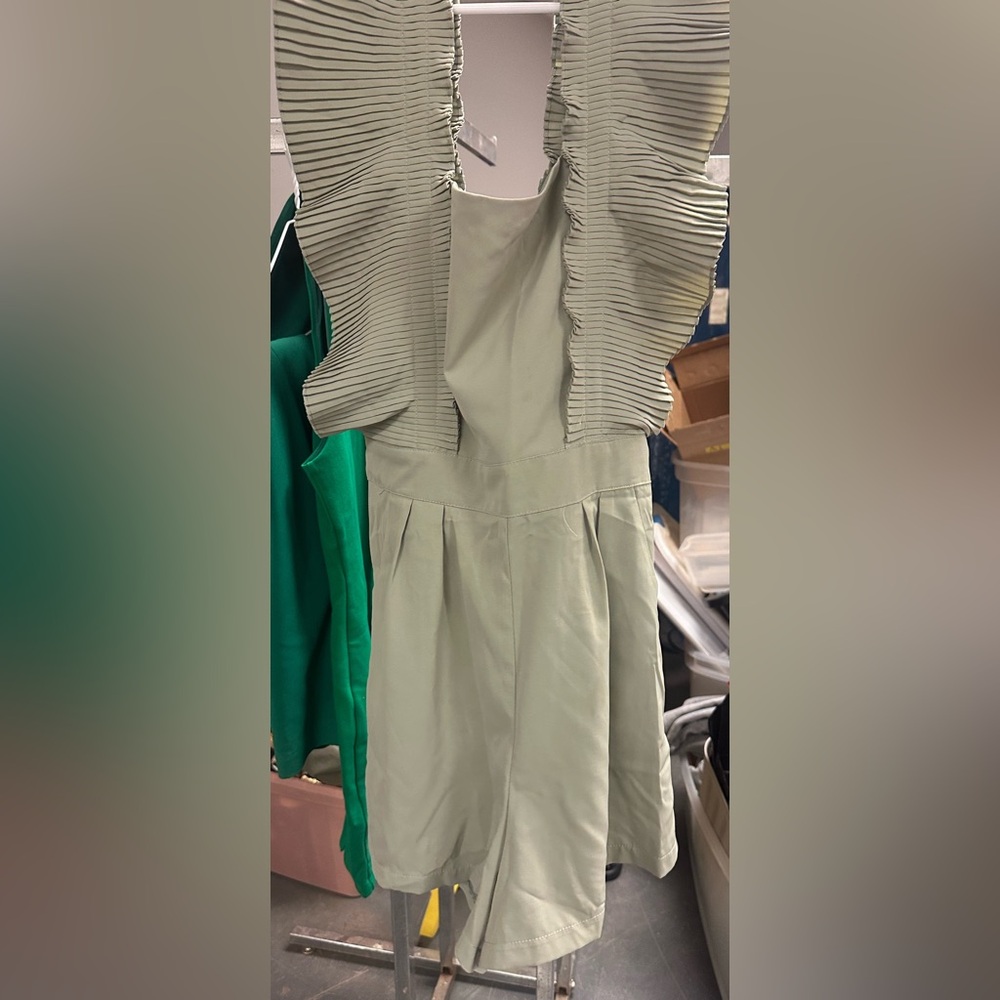 Lina Green Ruffle Dress